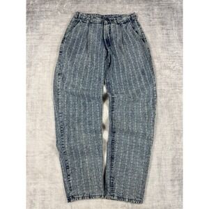 Levis Jeans Mens 31x34 Silvertab Vintage 80s Relaxed Fit Pinstripe Acid Wash